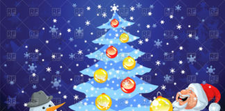 Santa and a Christmas tree