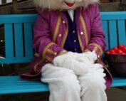 Easter Bunny on bench for pictures